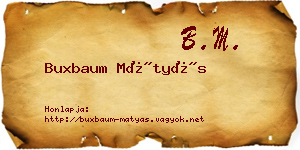 Buxbaum Mátyás névjegykártya